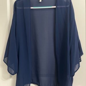 Elegant Sheer Navy Women's Cardigan